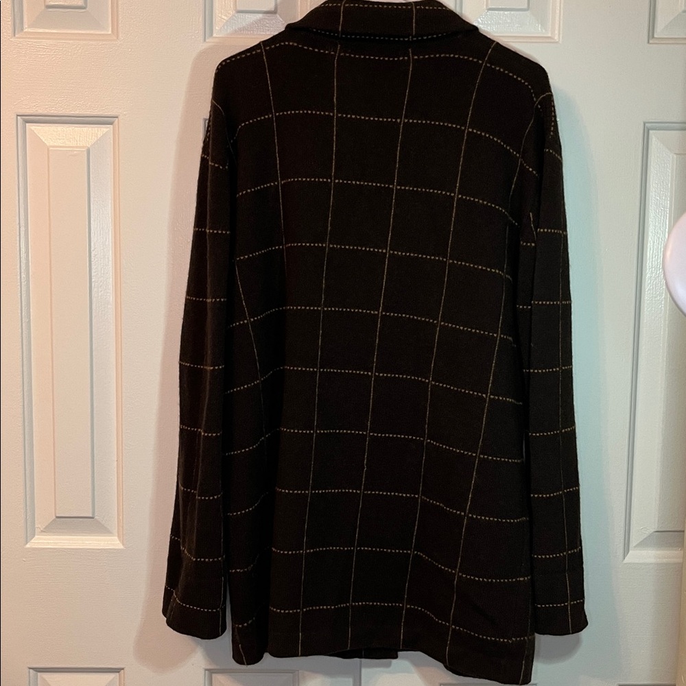 Sarah Spencer 100% Lambs Wool Button‎ Up Sweater Pockets Brown Size 1X - Picture 6 of 7
